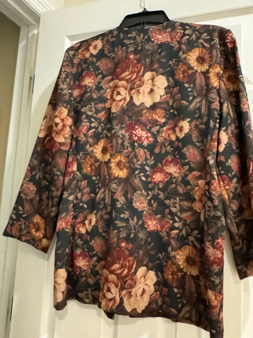 VTG Women’s Jacket & Skirt Set Floral Fall Colors Office Dinner SZ 14
